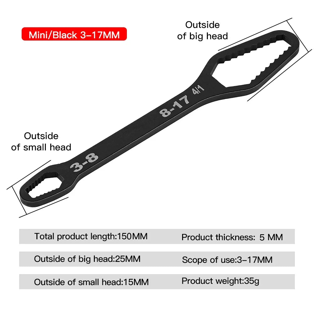 8 to 22 Black Multifunctional Double End Box Wrench
