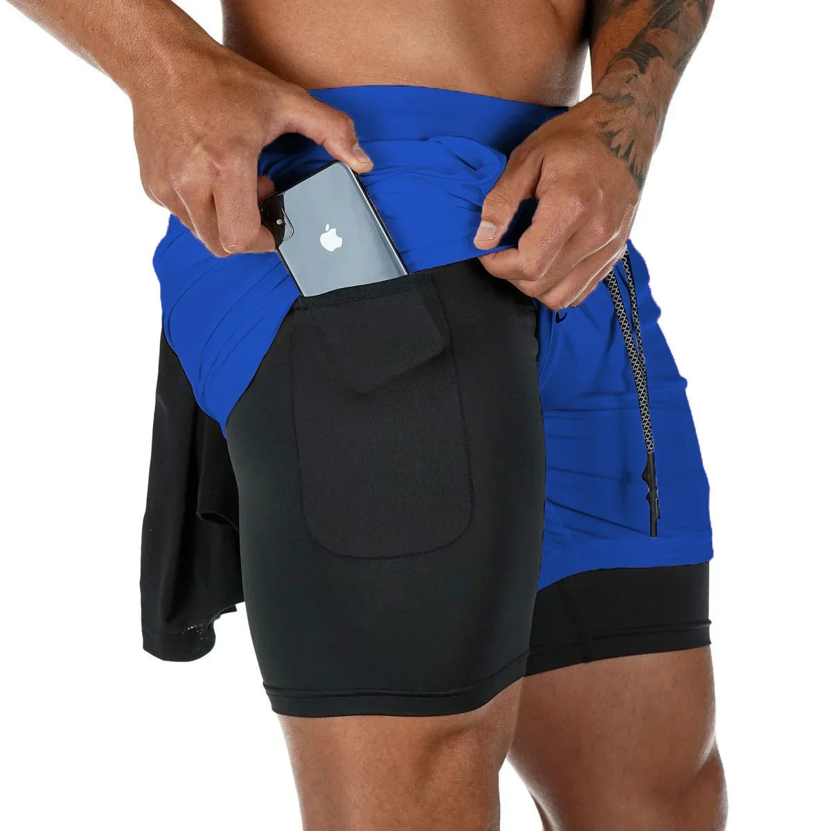 Camo Running Shorts Men Gym Sports Shorts 2 In 1 Quick