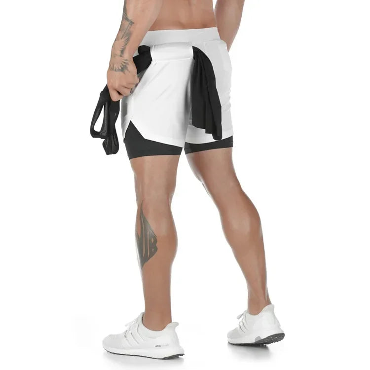 Camo Running Shorts Men Gym Sports Shorts 2 In 1 Quick