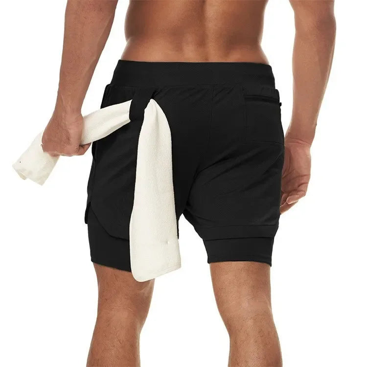 Camo Running Shorts Men Gym Sports Shorts 2 In 1 Quick