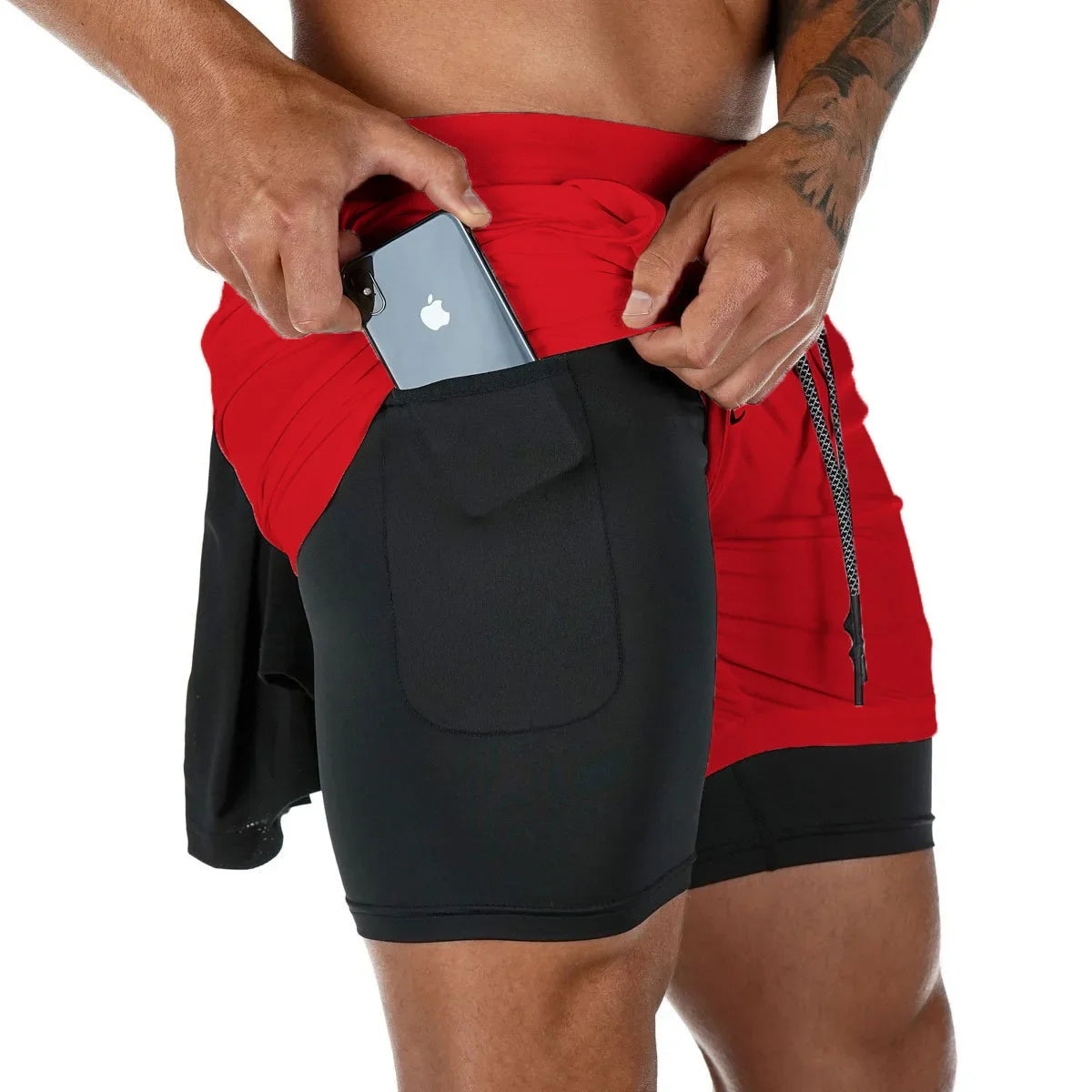 Camo Running Shorts Men Gym Sports Shorts 2 In 1 Quick