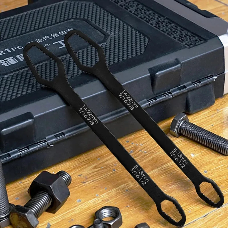 8 to 22 Black Multifunctional Double End Box Wrench