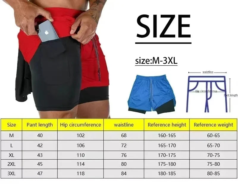 Camo Running Shorts Men Gym Sports Shorts 2 In 1 Quick
