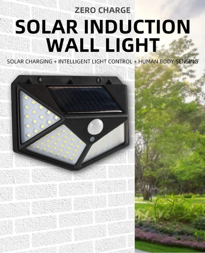 100 LED Solar Lights Outdoor Wall Lamp 3 Modes 270° Lighting Angle IP65 Waterproof Motion Sensor Security Lights Wireless Lights